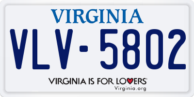 VA license plate VLV5802