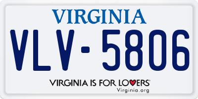 VA license plate VLV5806