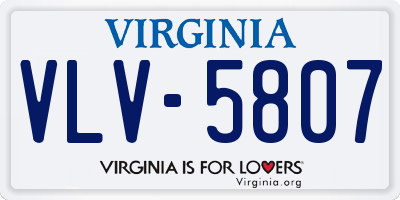 VA license plate VLV5807