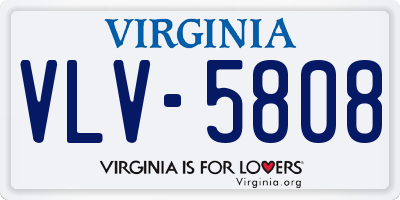 VA license plate VLV5808