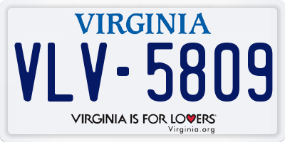 VA license plate VLV5809