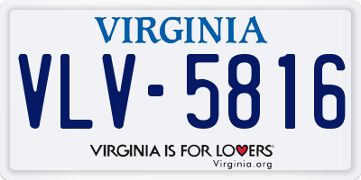 VA license plate VLV5816