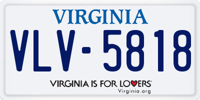 VA license plate VLV5818