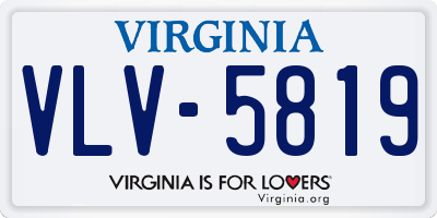 VA license plate VLV5819