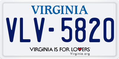 VA license plate VLV5820