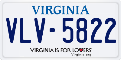 VA license plate VLV5822