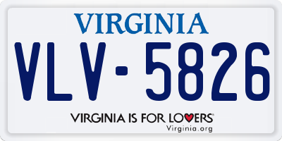 VA license plate VLV5826