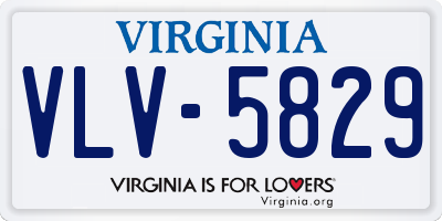 VA license plate VLV5829