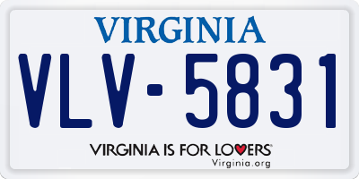 VA license plate VLV5831