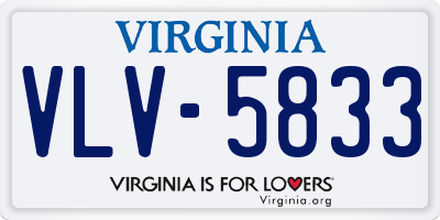 VA license plate VLV5833