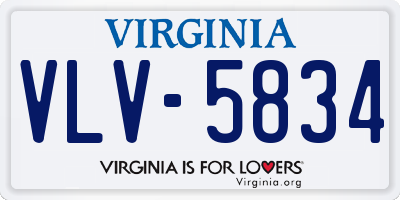 VA license plate VLV5834