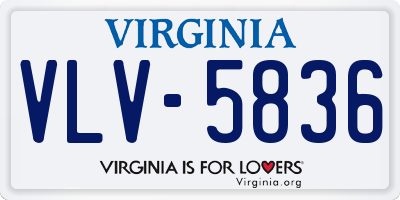 VA license plate VLV5836