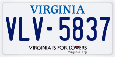 VA license plate VLV5837