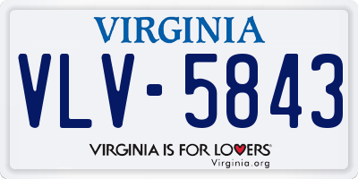 VA license plate VLV5843