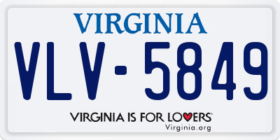 VA license plate VLV5849