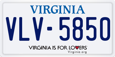 VA license plate VLV5850