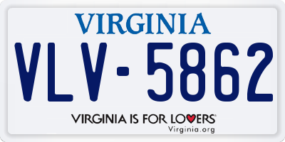 VA license plate VLV5862