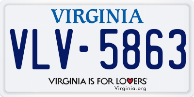 VA license plate VLV5863