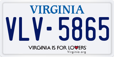 VA license plate VLV5865