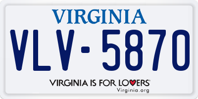 VA license plate VLV5870