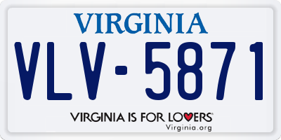 VA license plate VLV5871