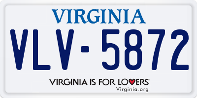 VA license plate VLV5872