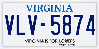 VA license plate VLV5874