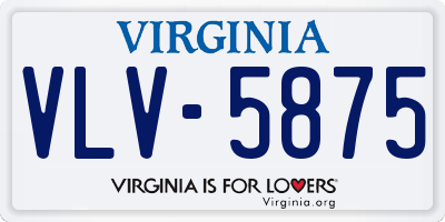 VA license plate VLV5875