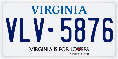 VA license plate VLV5876