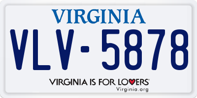 VA license plate VLV5878