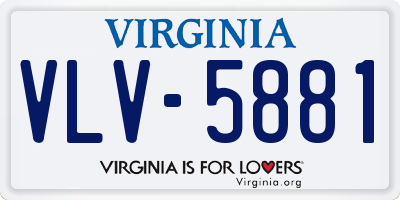 VA license plate VLV5881