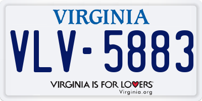 VA license plate VLV5883