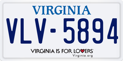 VA license plate VLV5894