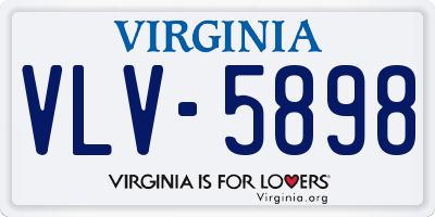 VA license plate VLV5898