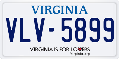 VA license plate VLV5899