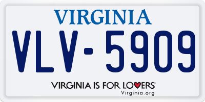 VA license plate VLV5909