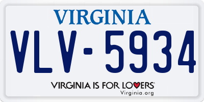 VA license plate VLV5934