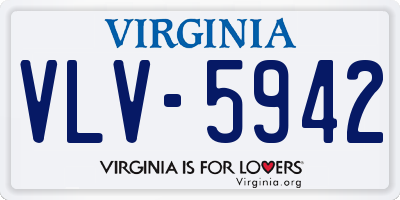 VA license plate VLV5942