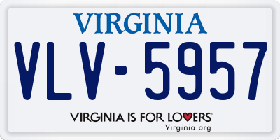 VA license plate VLV5957