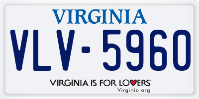 VA license plate VLV5960