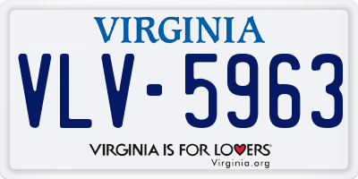 VA license plate VLV5963