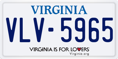 VA license plate VLV5965