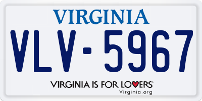 VA license plate VLV5967