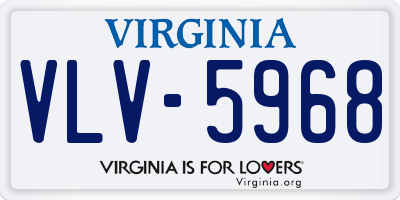 VA license plate VLV5968