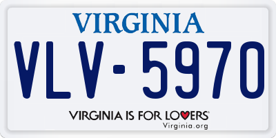 VA license plate VLV5970