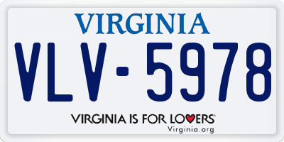 VA license plate VLV5978