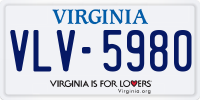 VA license plate VLV5980