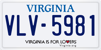 VA license plate VLV5981