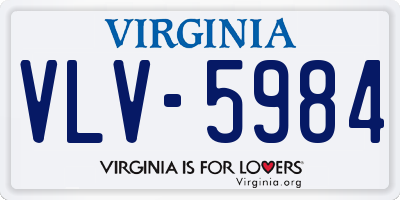 VA license plate VLV5984