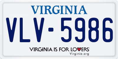 VA license plate VLV5986